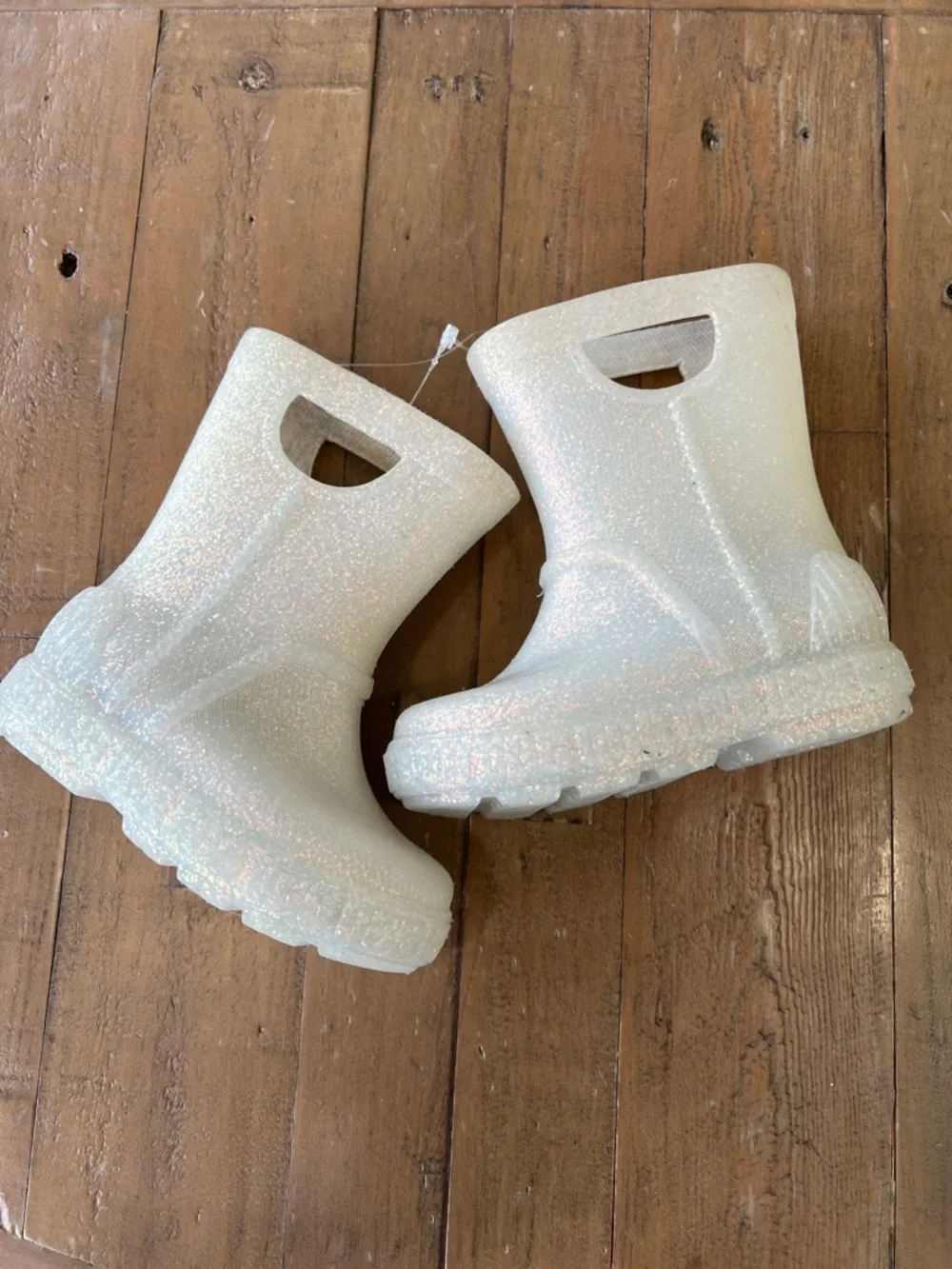 UGG iridescent sparkle pull on Waterproof rain boots little girls 6